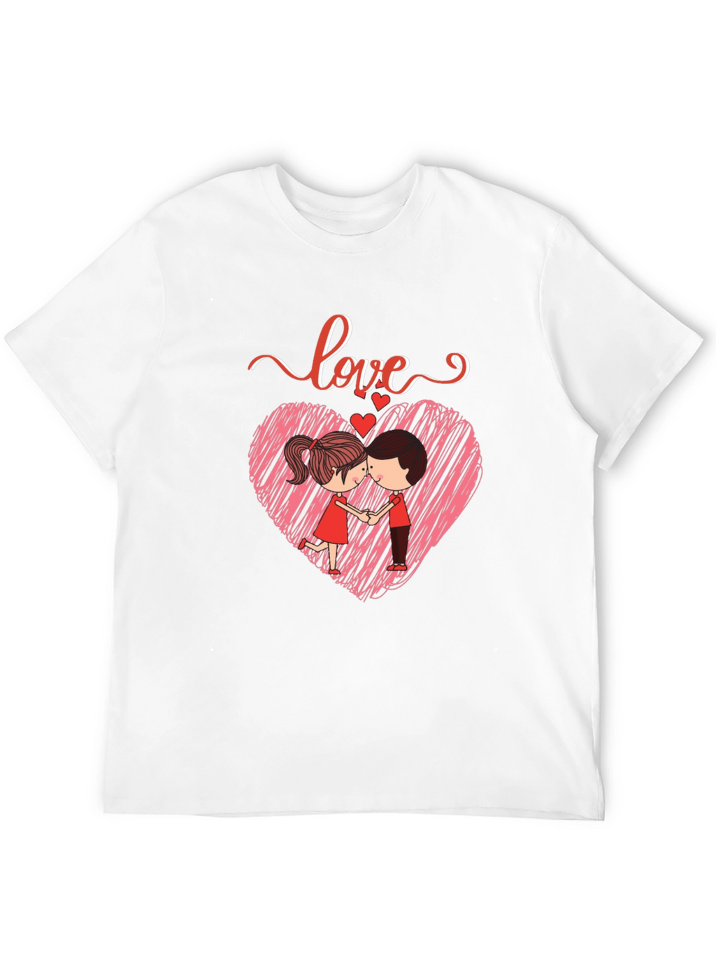 Love Heart Couple Graphic Print T-Shirt