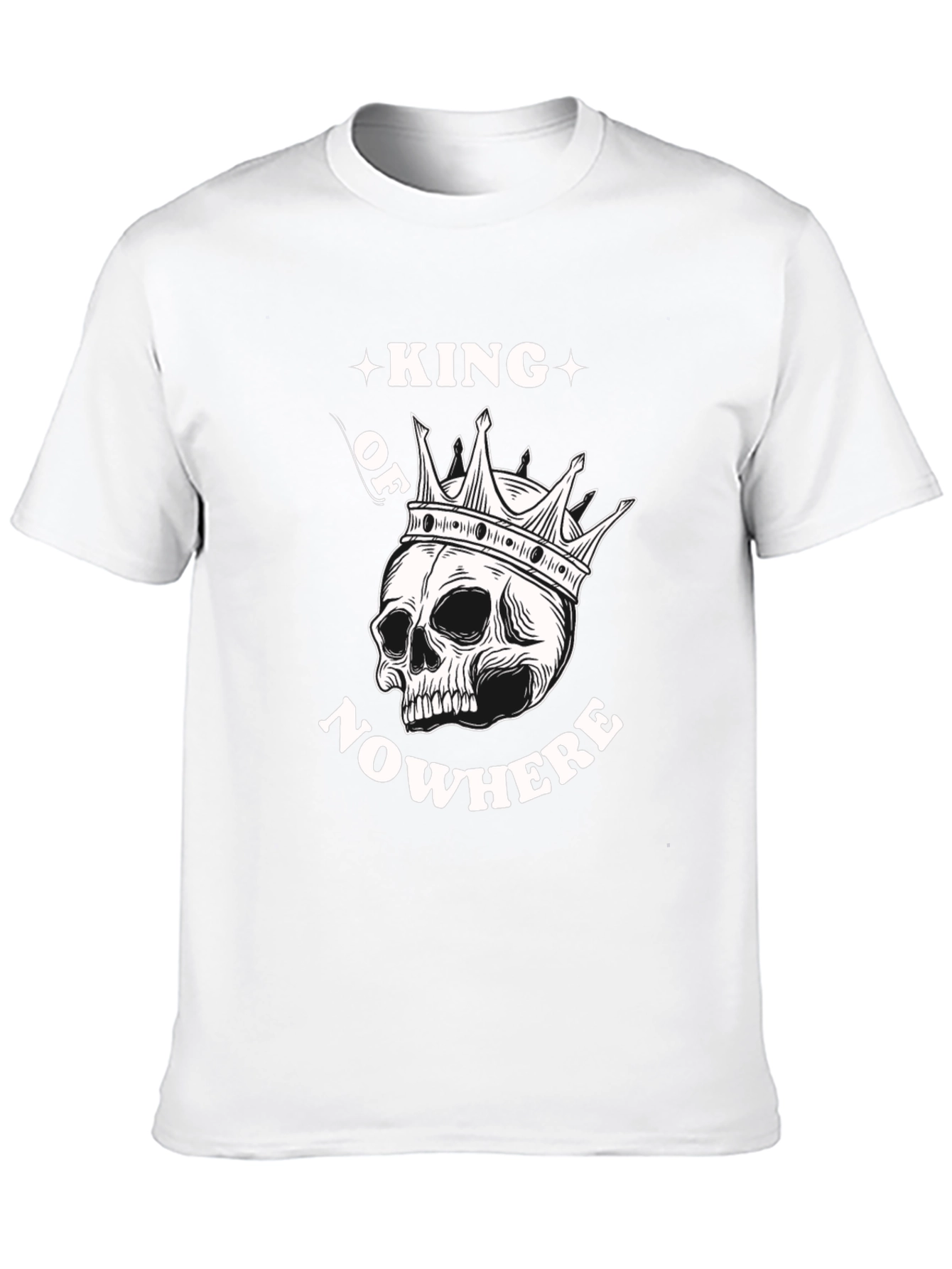 King of Nowhere Skull Graphic Tee - Black Cotton T-Shirt