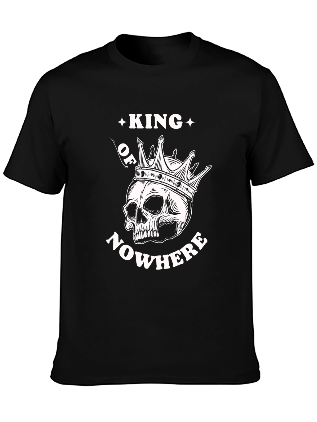 King of Nowhere Skull Graphic Tee - Black Cotton T-Shirt