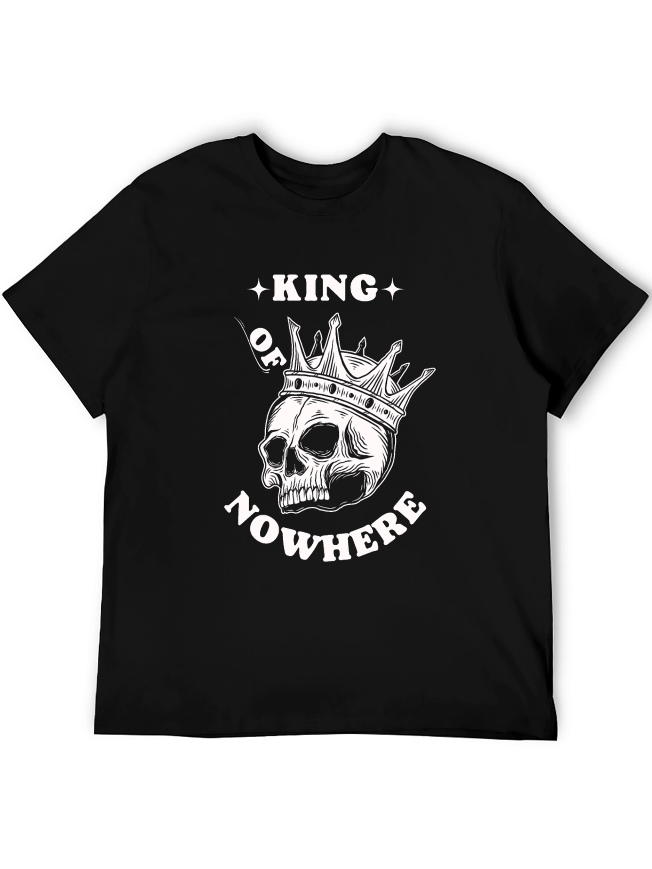 King of Nowhere Skull Graphic Tee - Black Cotton T-Shirt