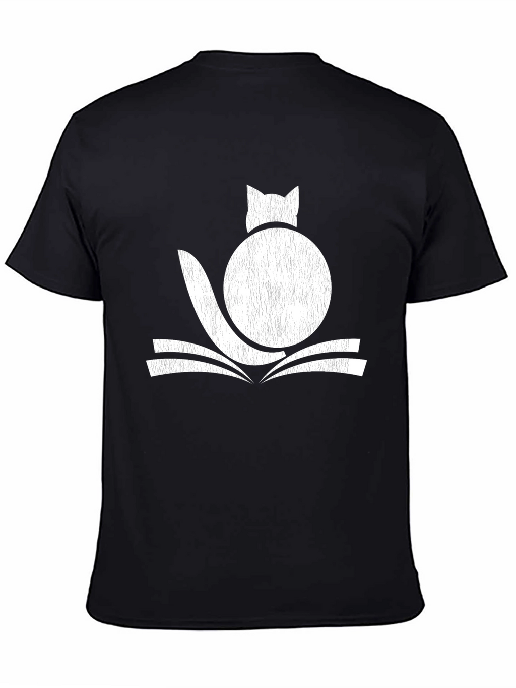 Cat on Book Graphic Tee - Black