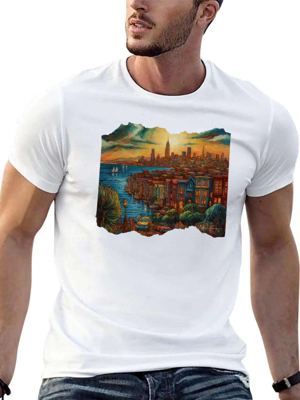 Cityscape Graphic Tee - Black