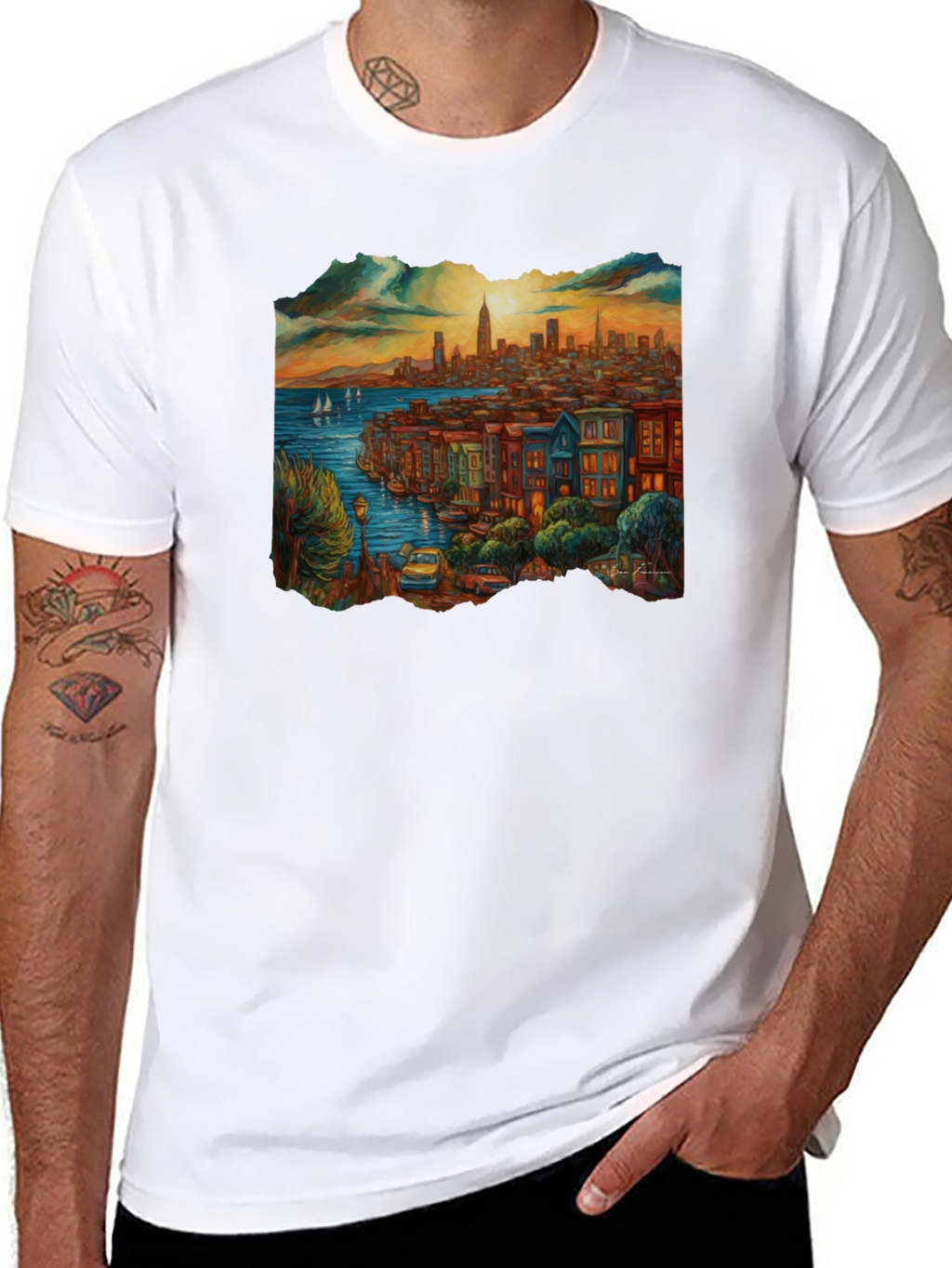 Cityscape Graphic Tee - Black