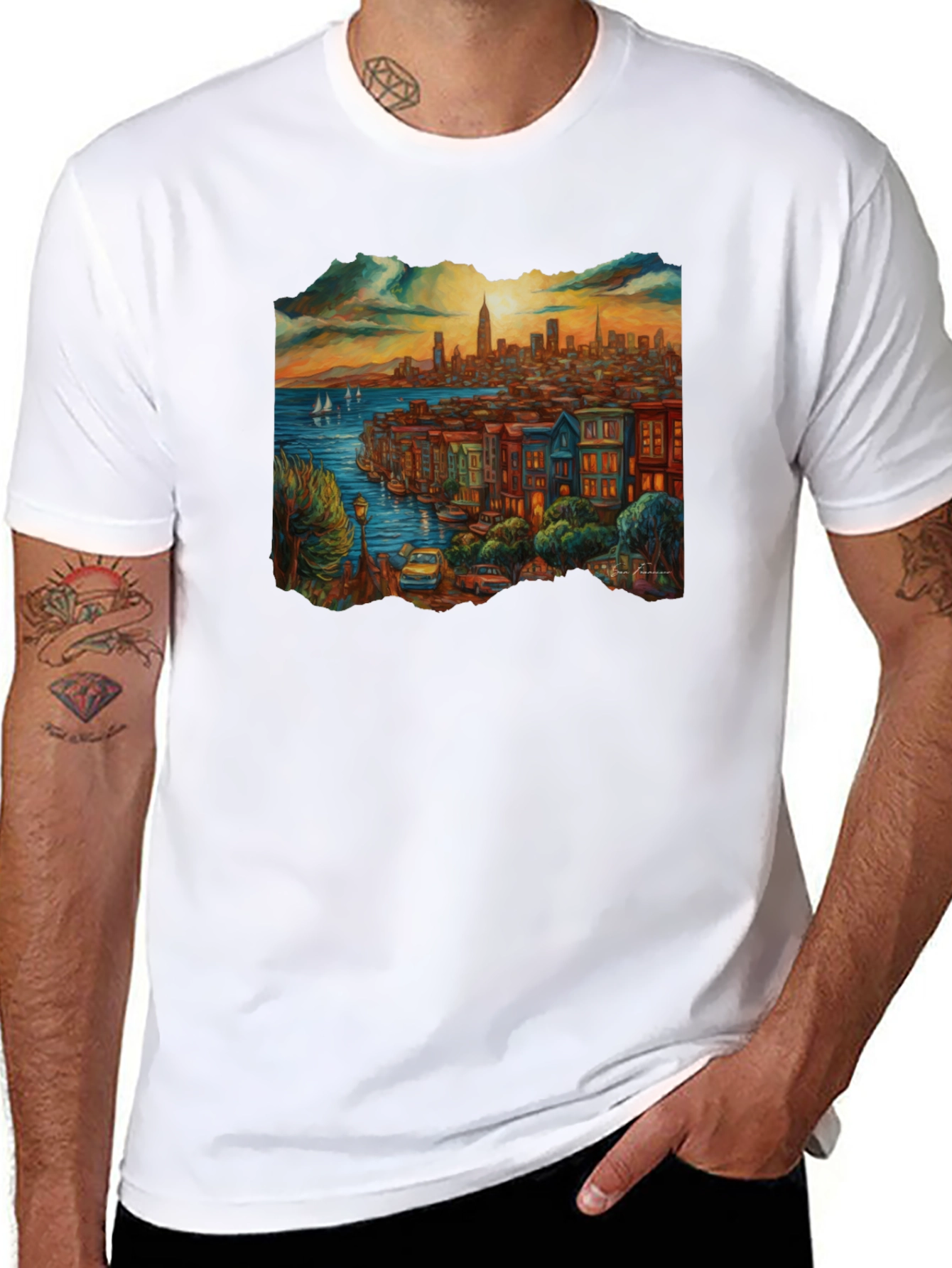 Cityscape Graphic Tee - Black