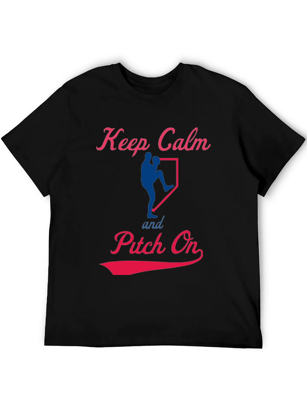 Keep Calm Pitch On Baseball T-Shirt
