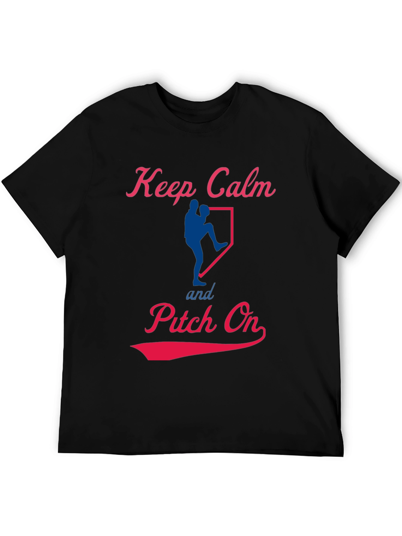 Keep Calm Pitch On Baseball T-Shirt