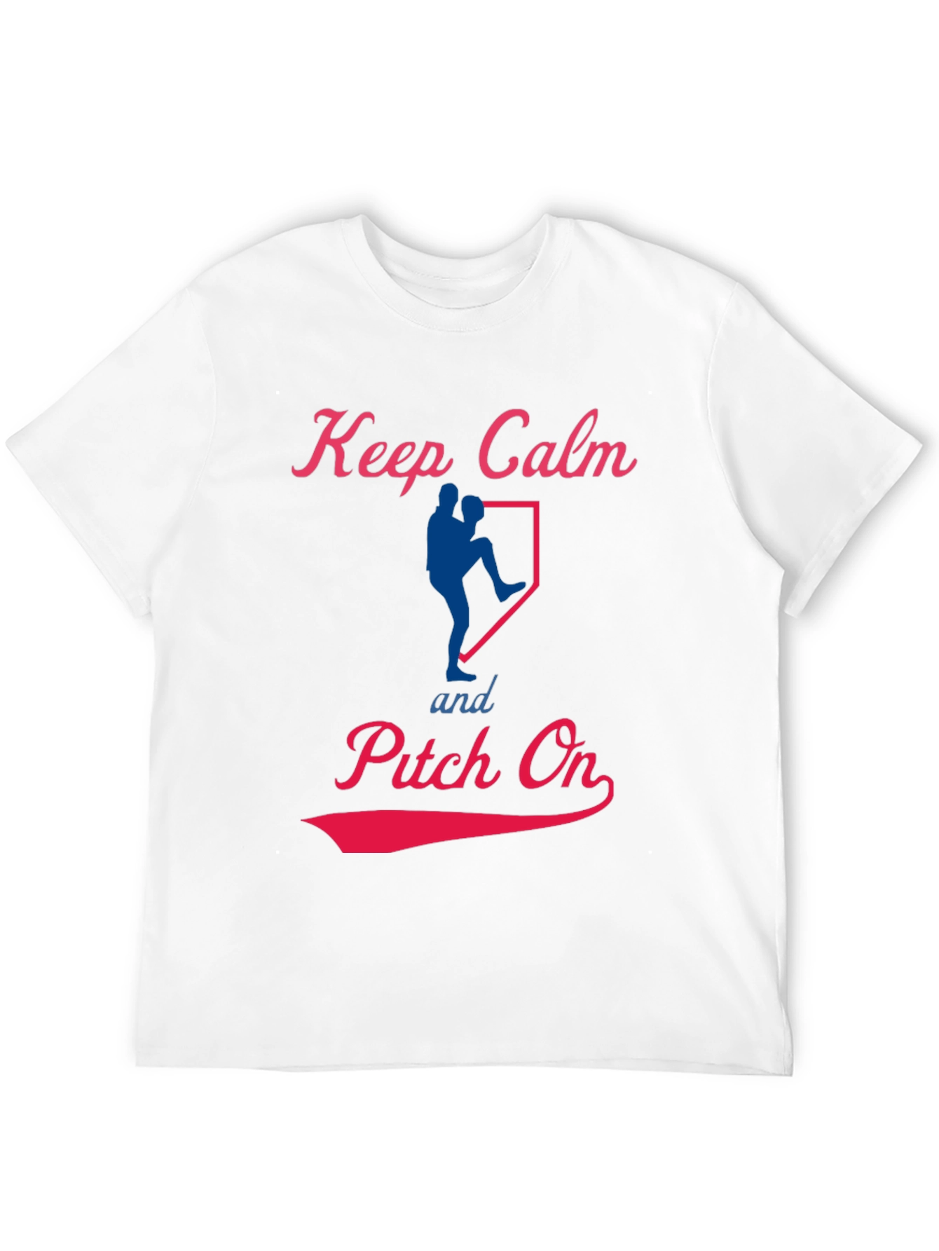 Keep Calm Pitch On Baseball T-Shirt