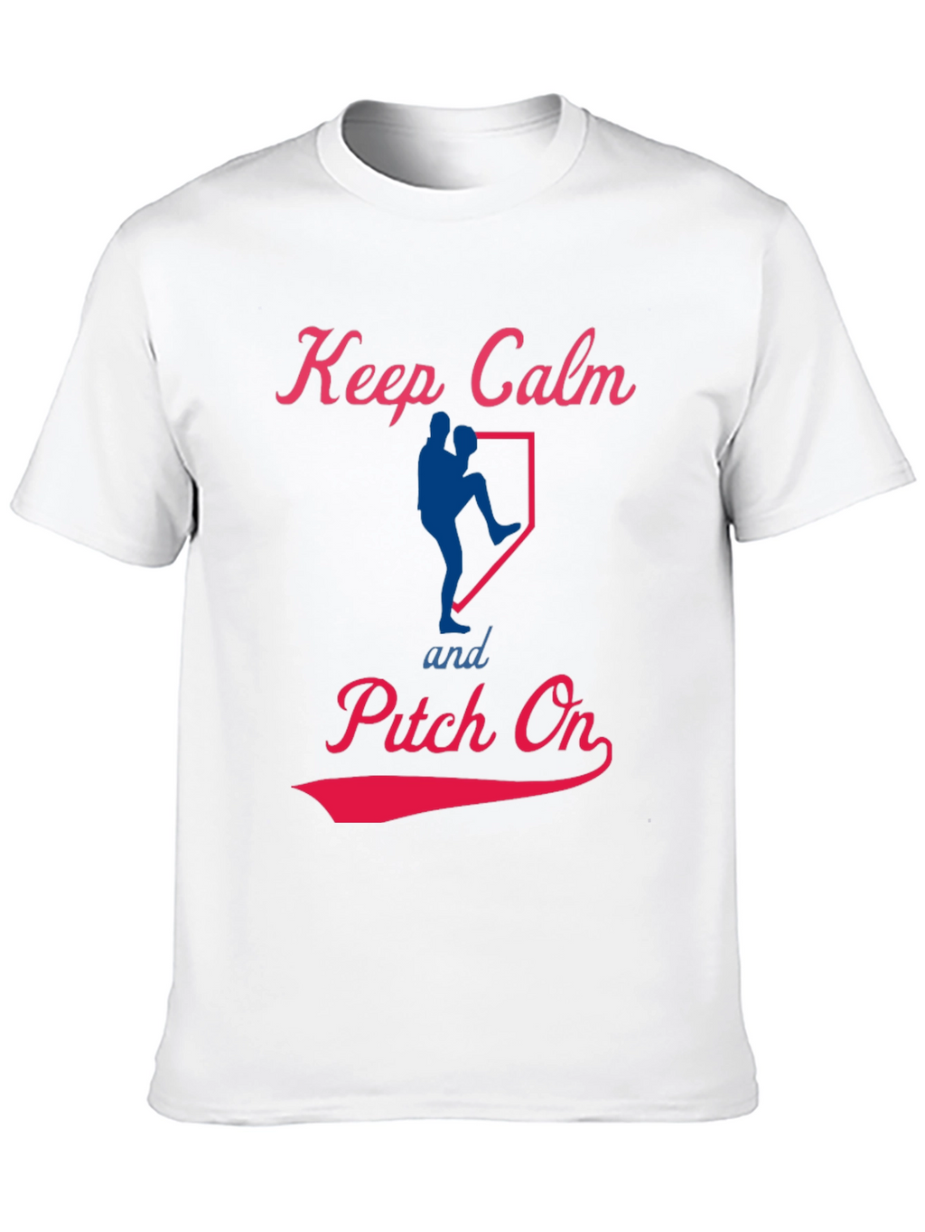 Keep Calm Pitch On Baseball T-Shirt
