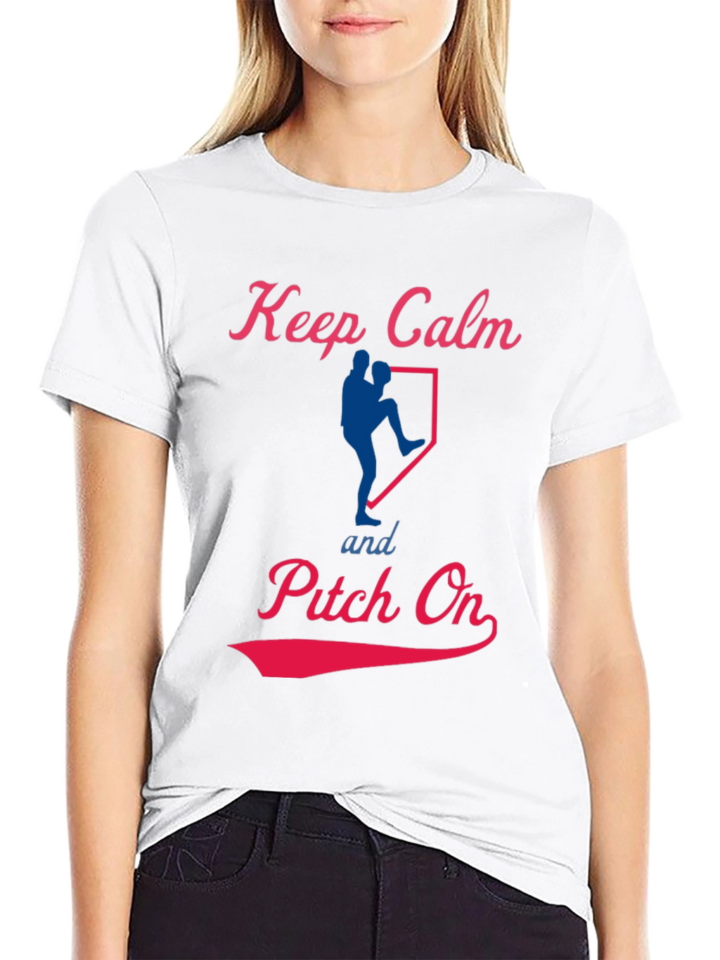 Keep Calm Pitch On Baseball T-Shirt