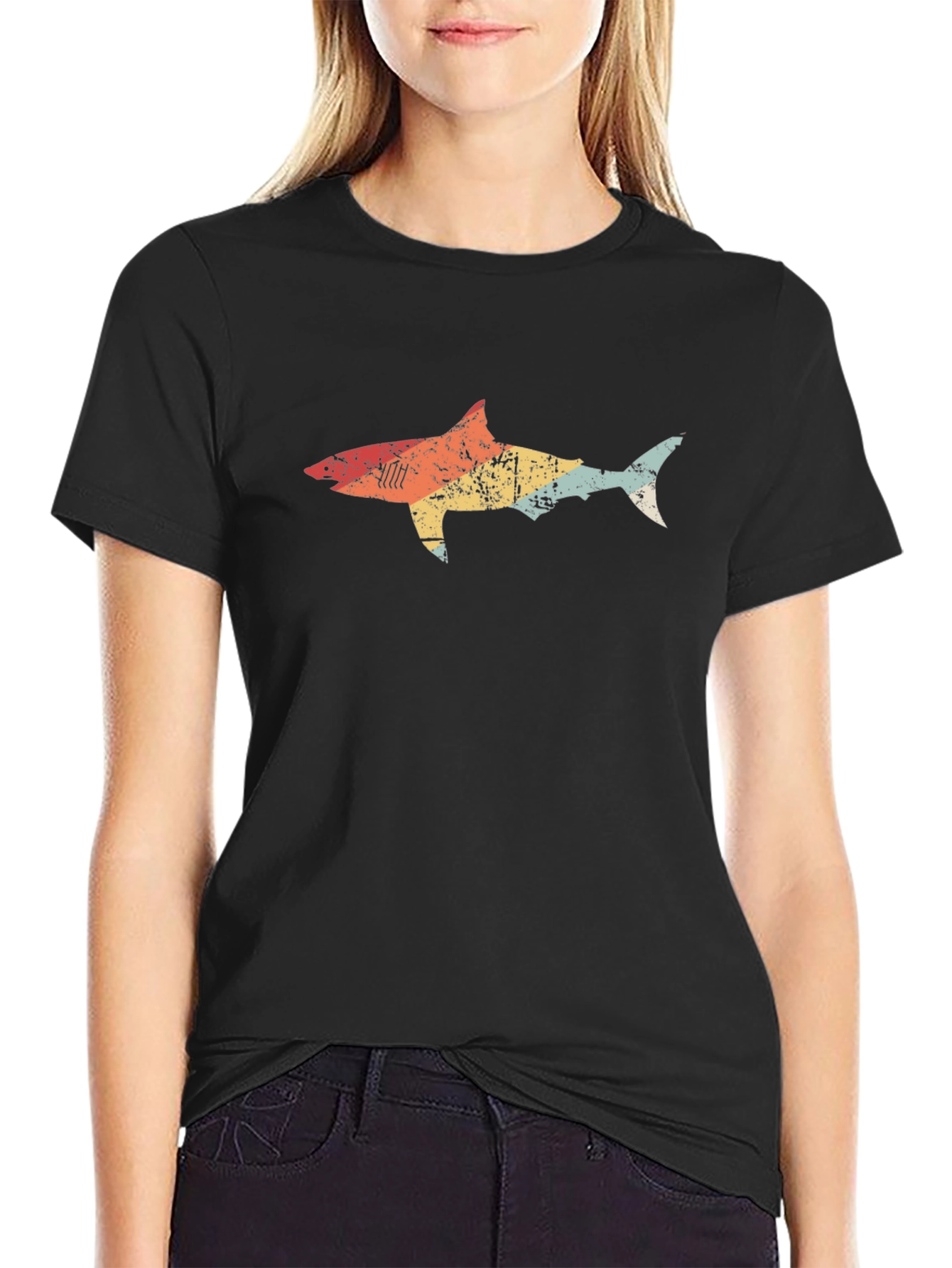 Vintage Shark Graphic Tee - Retro Style