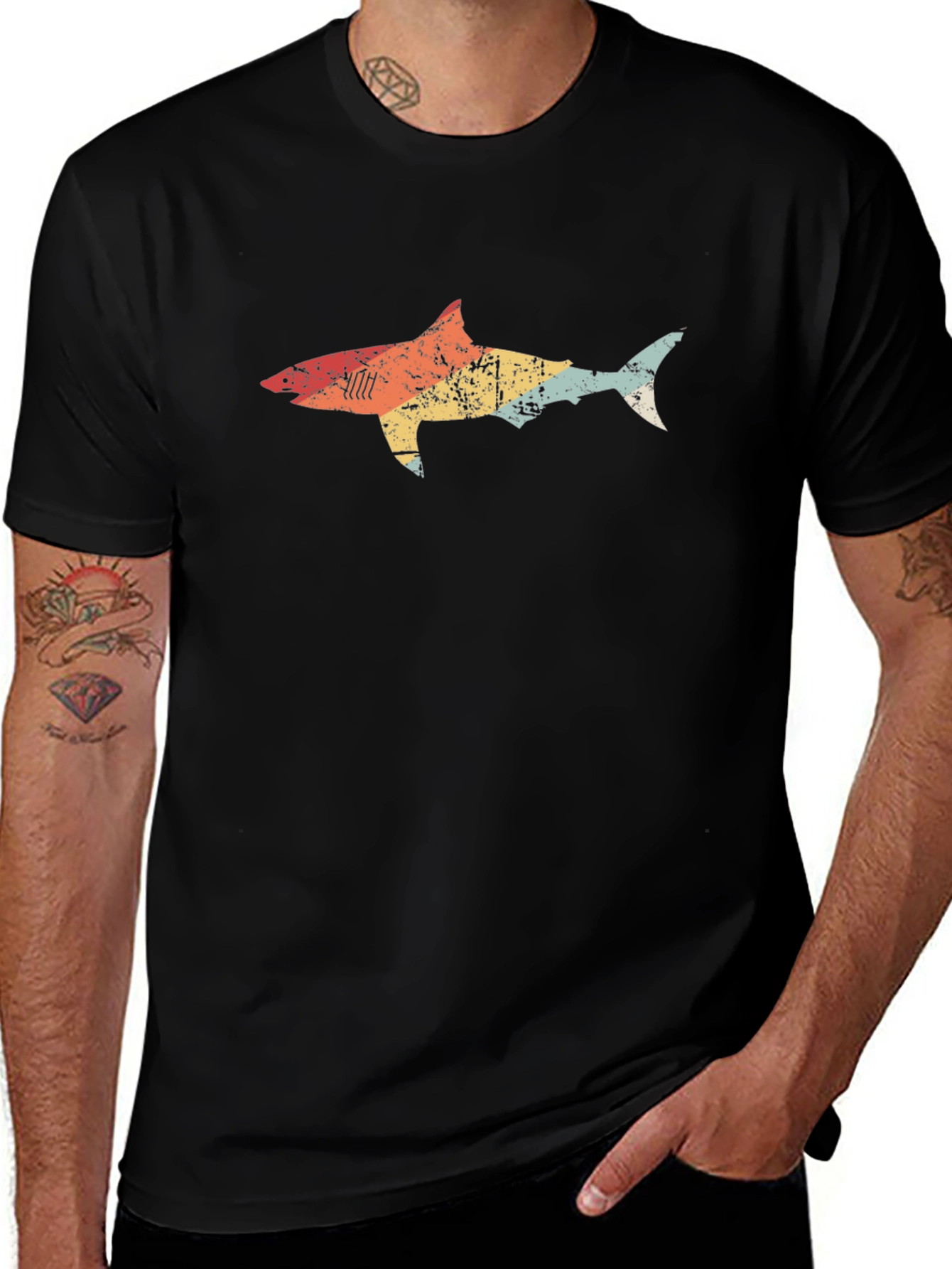 Vintage Shark Graphic Tee - Retro Style