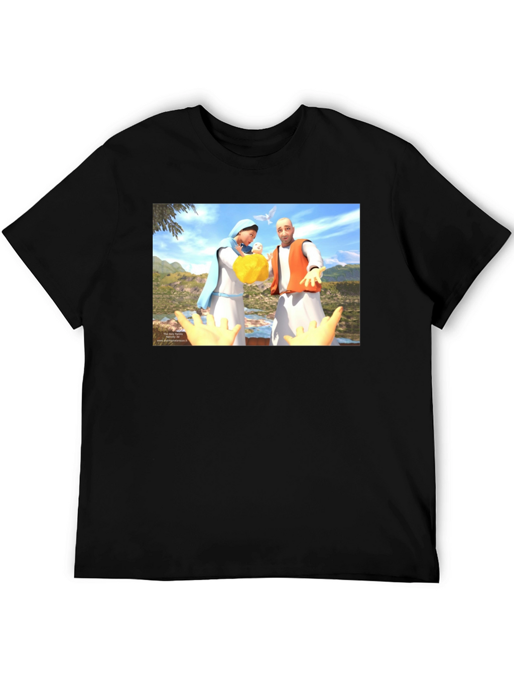 Illustrated Religious Graphic Tee - Black