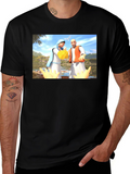 Illustrated Religious Graphic Tee - Black