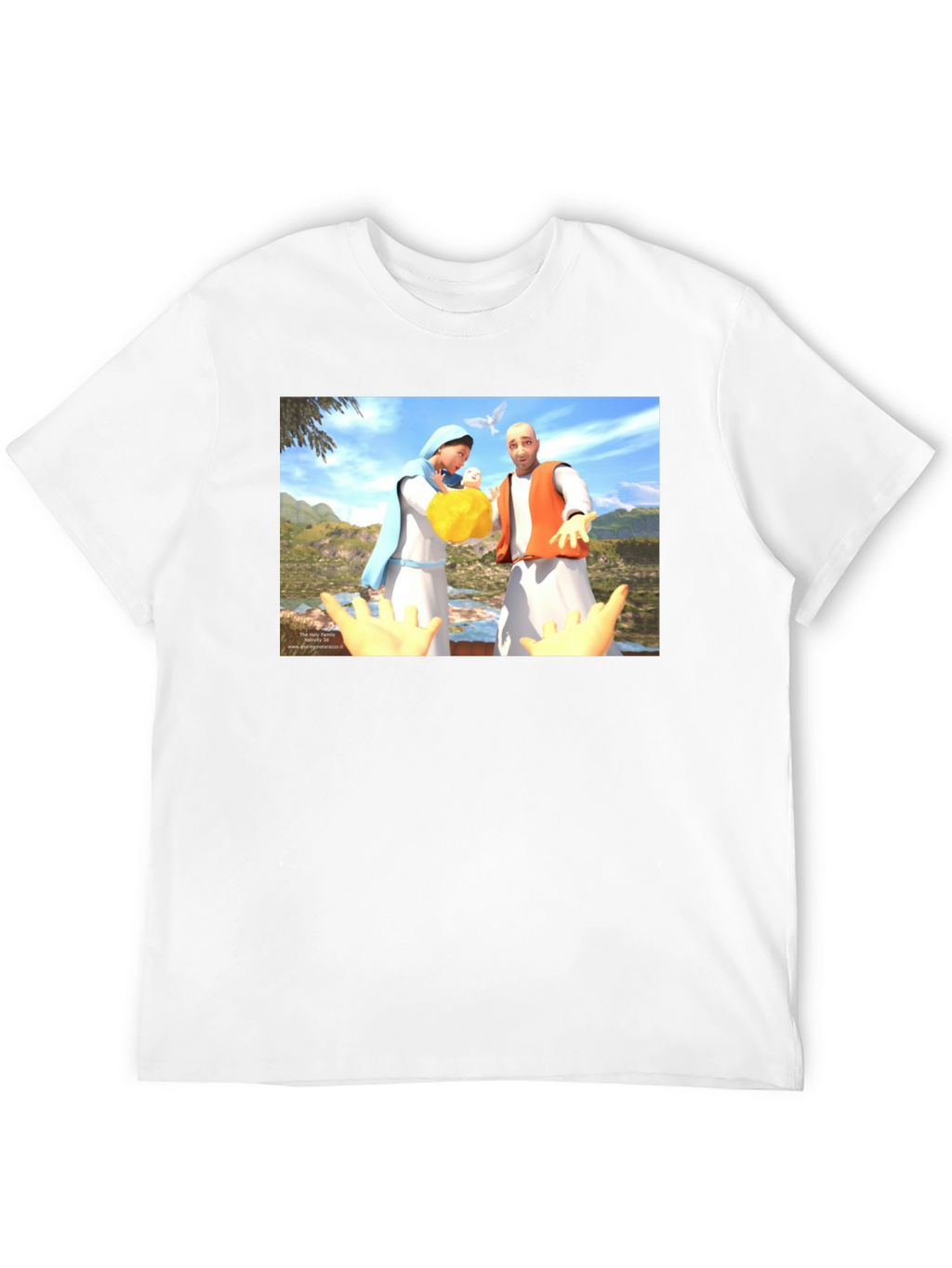 Illustrated Religious Graphic Tee - Black