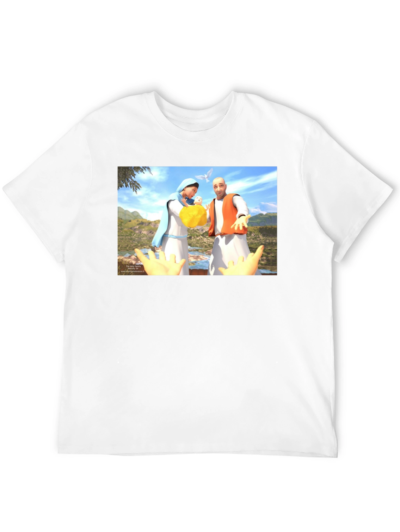 Illustrated Religious Graphic Tee - Black