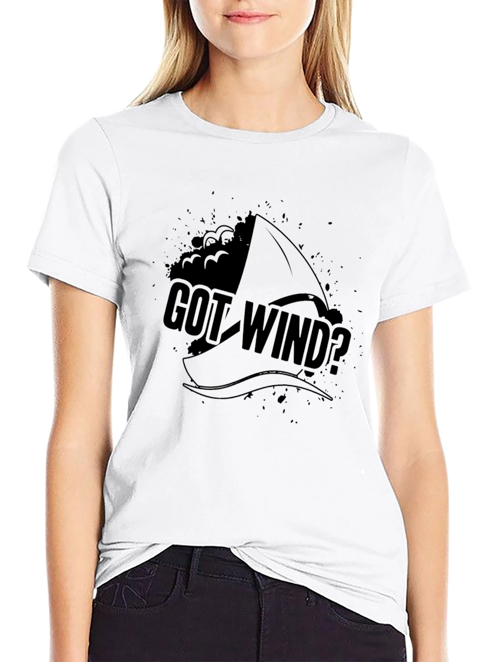 Got Wind? Black Graphic T-Shirt - Sailing Design