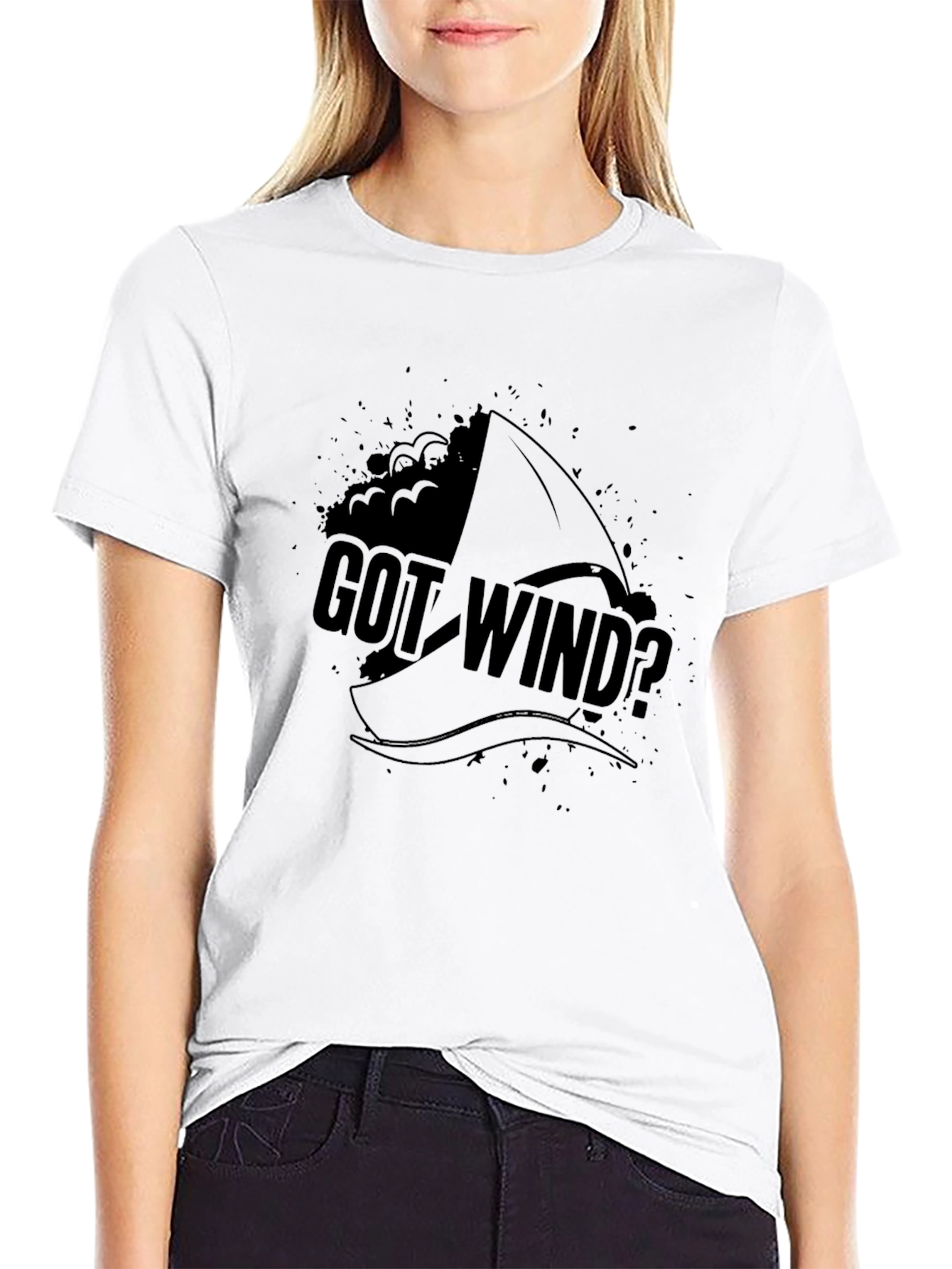 Got Wind? Black Graphic T-Shirt - Sailing Design