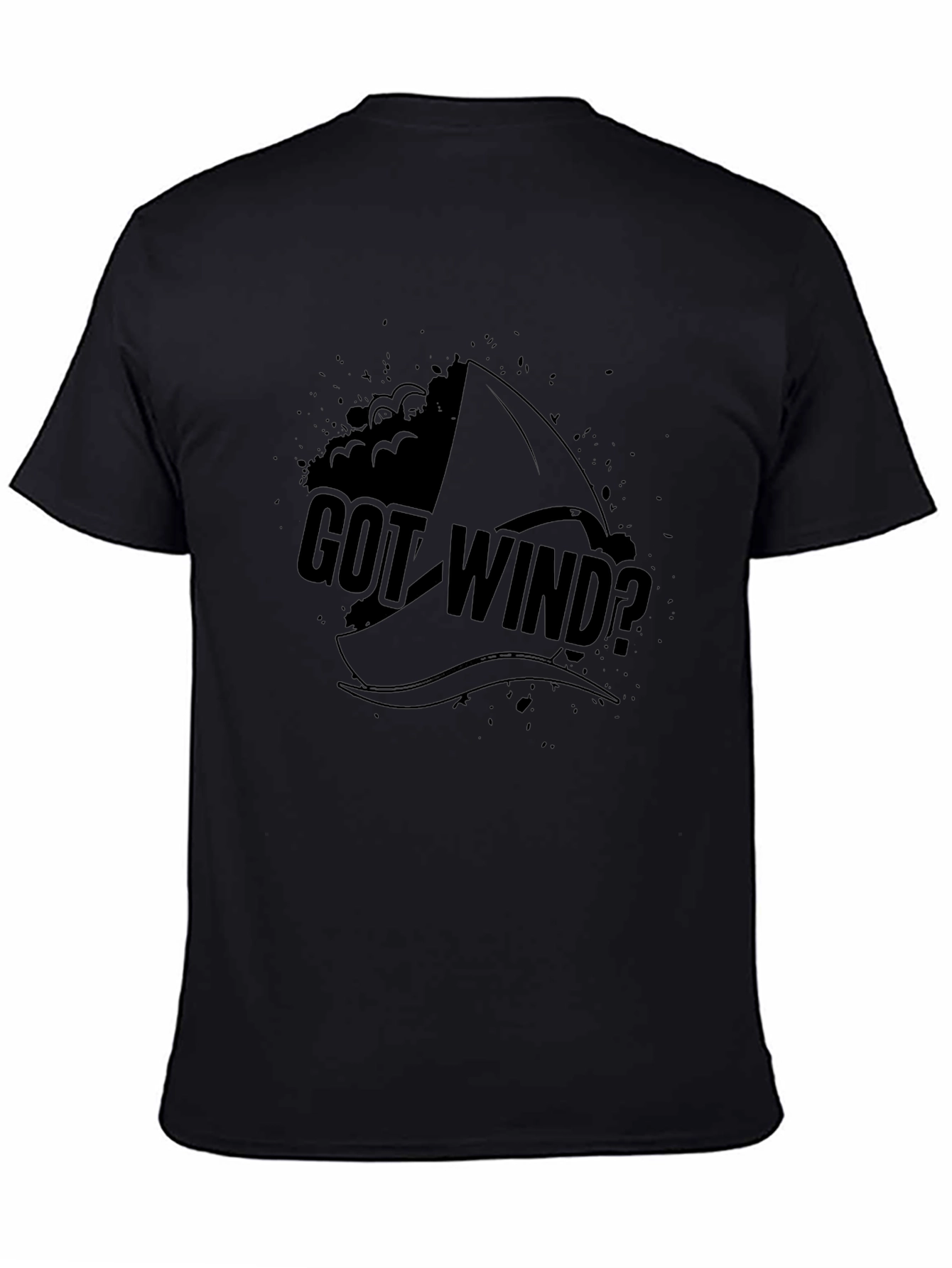 Got Wind? Black Graphic T-Shirt - Sailing Design