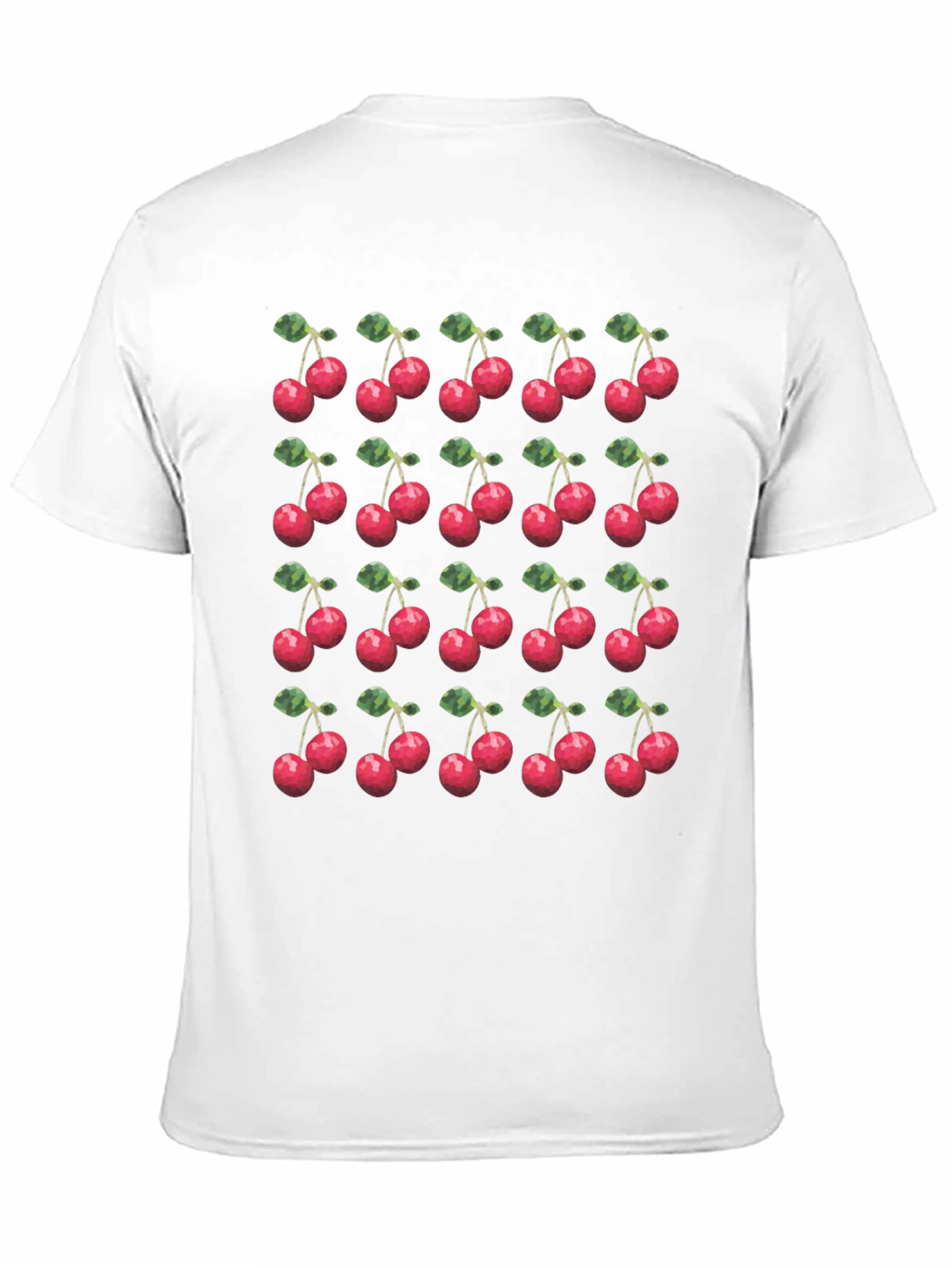 Cherry Print T-Shirt - Modern Fruit Pattern