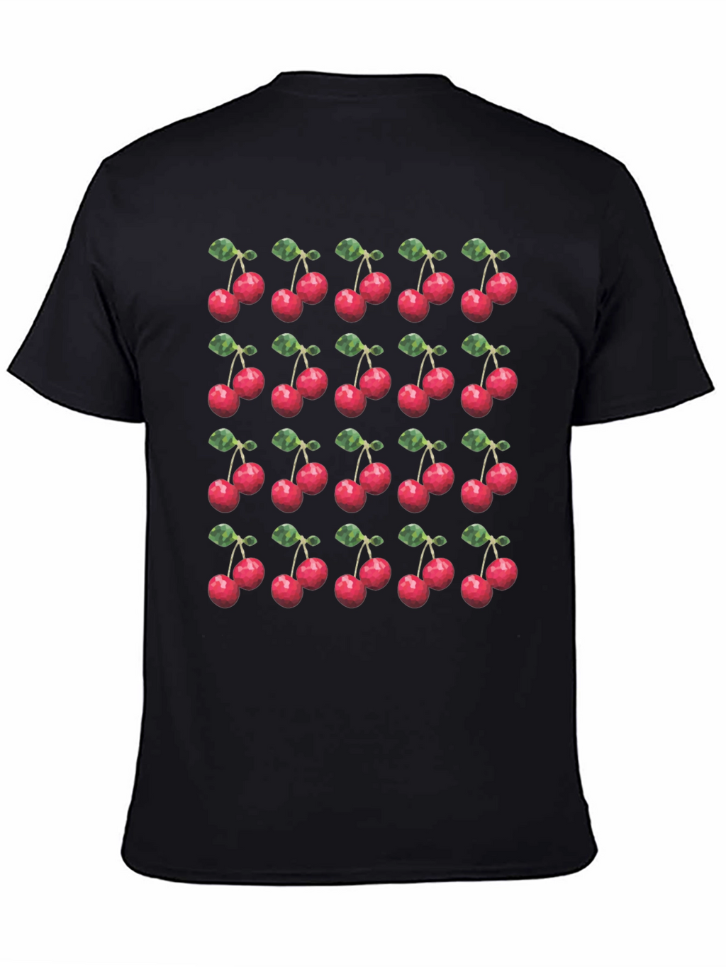 Cherry Print T-Shirt - Modern Fruit Pattern