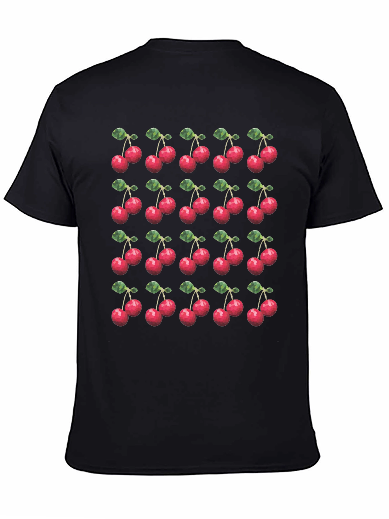 Cherry Print T-Shirt - Modern Fruit Pattern