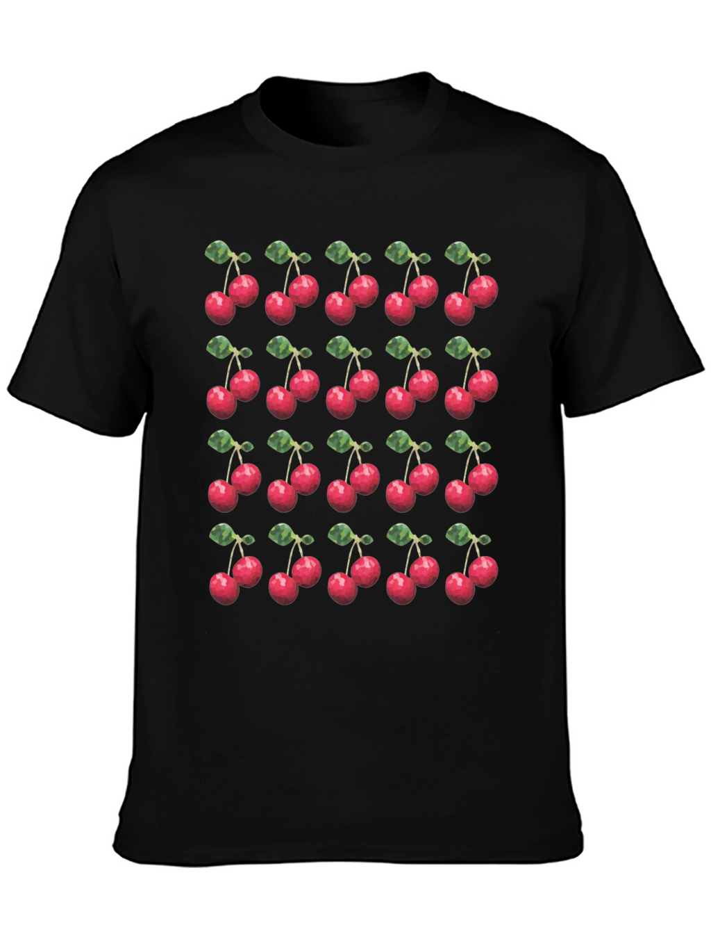 Cherry Print T-Shirt - Modern Fruit Pattern