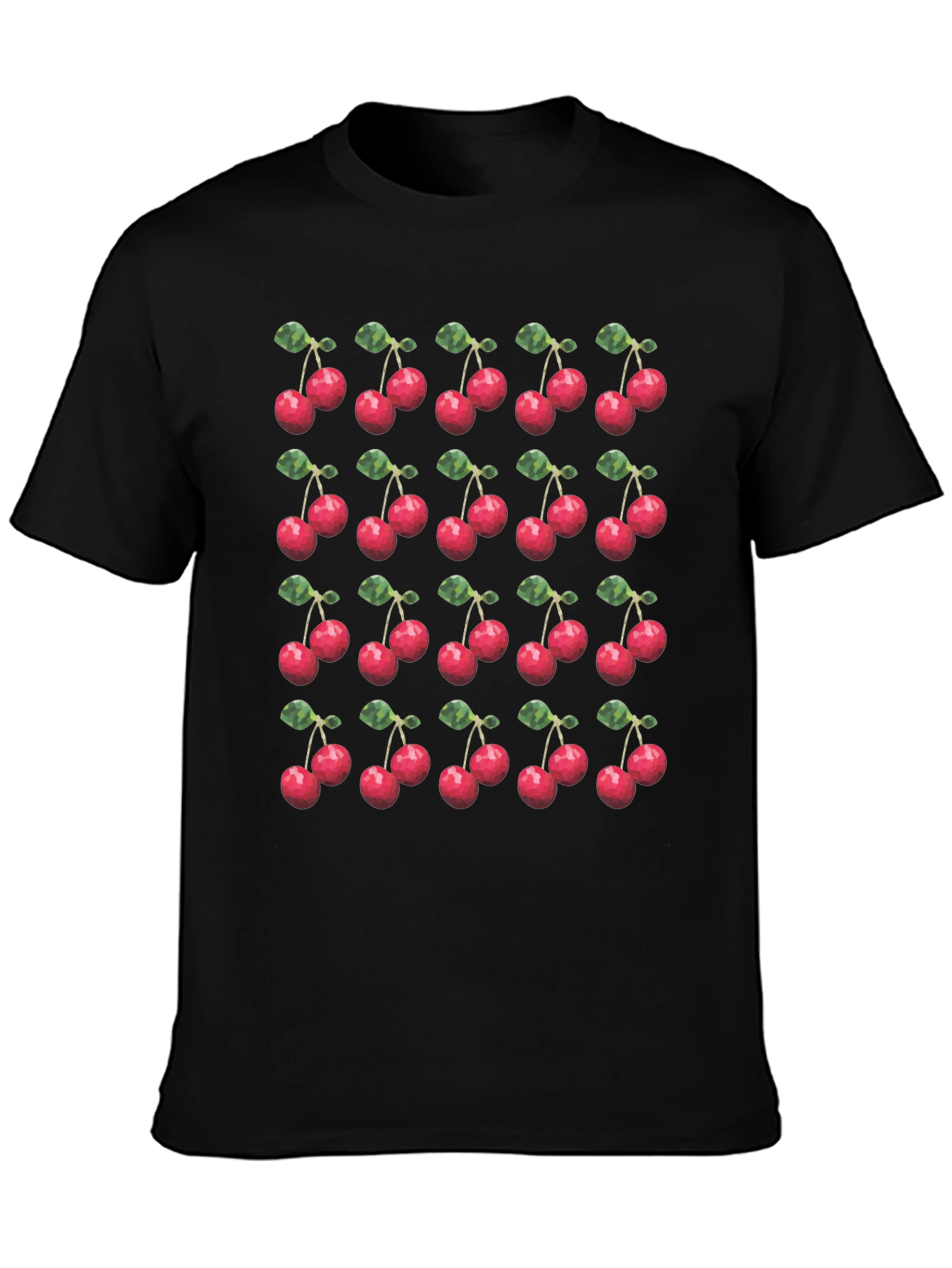 Cherry Print T-Shirt - Modern Fruit Pattern