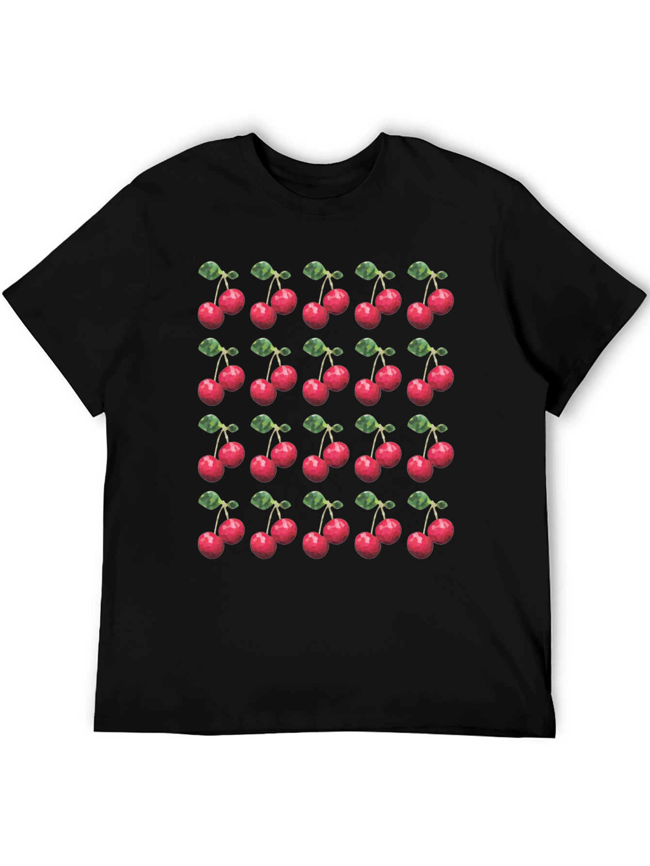 Cherry Print T-Shirt - Modern Fruit Pattern