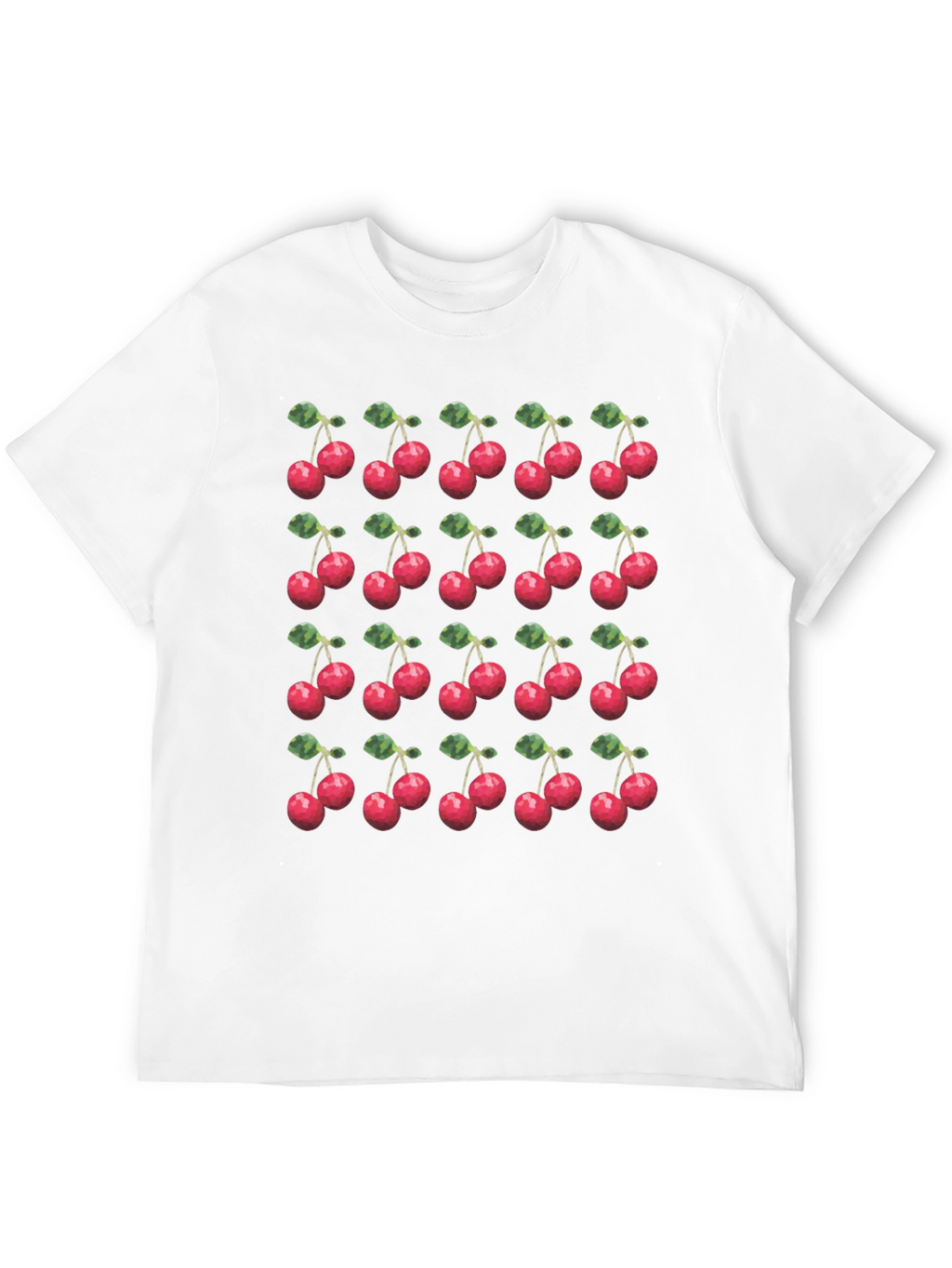Cherry Print T-Shirt - Modern Fruit Pattern