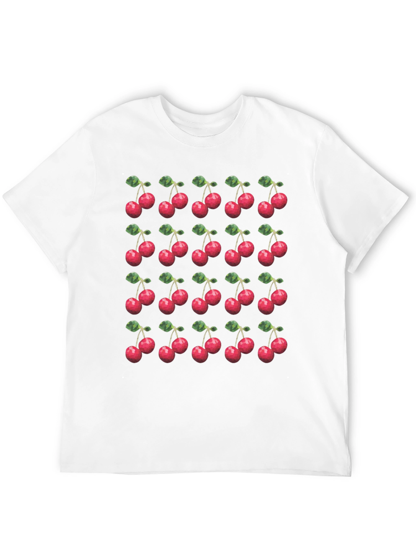 Cherry Print T-Shirt - Modern Fruit Pattern