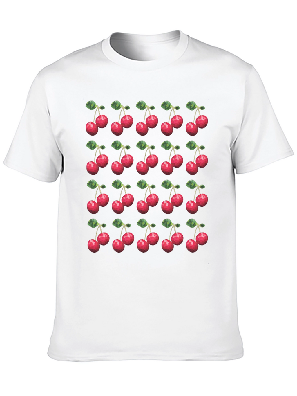 Cherry Print T-Shirt - Modern Fruit Pattern