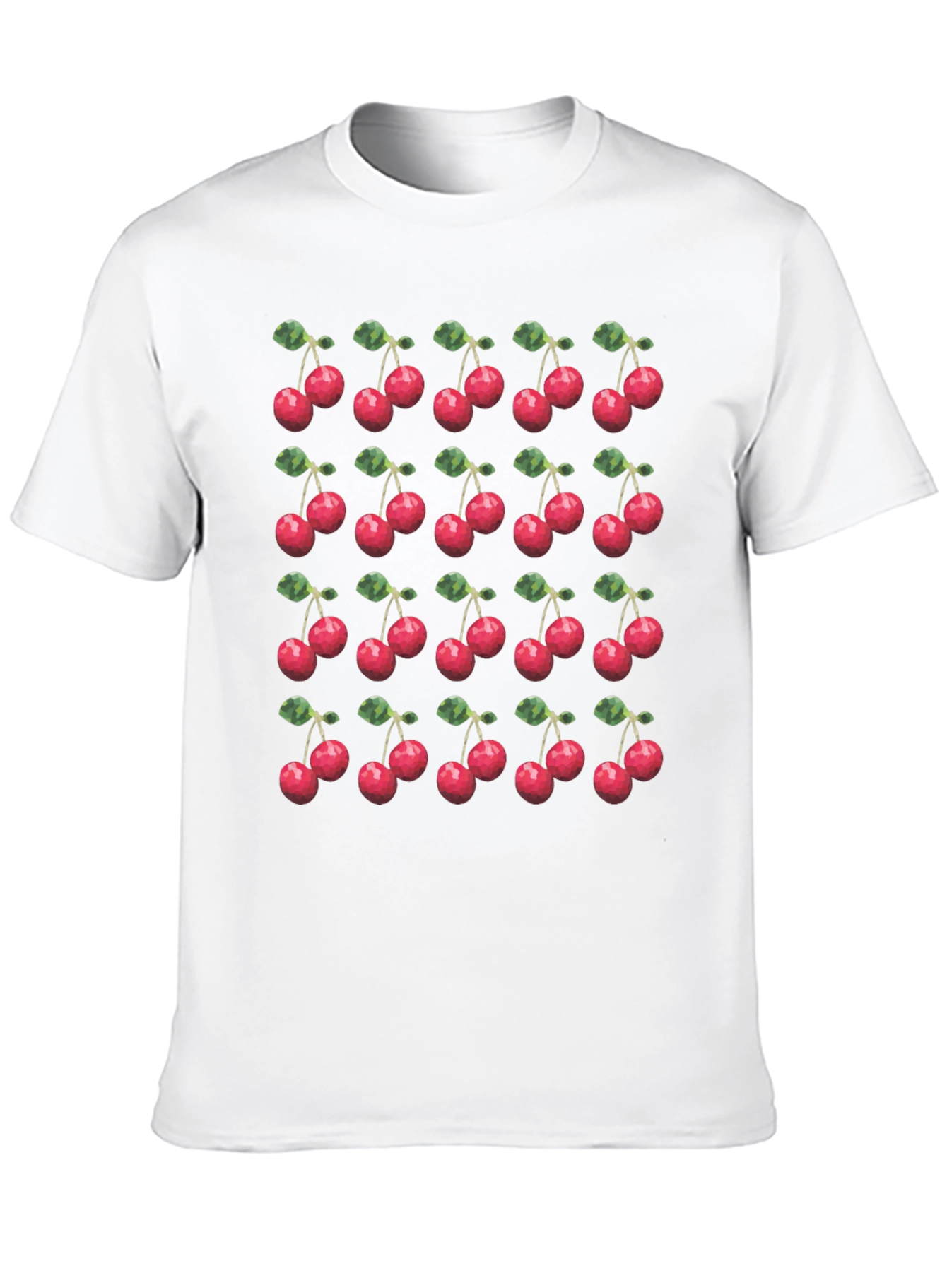 Cherry Print T-Shirt - Modern Fruit Pattern