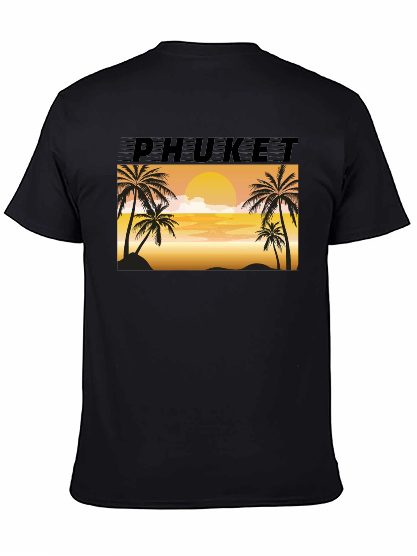 Phuket Sunset Palm Tree Graphic Tee