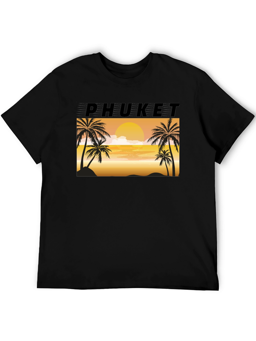 Phuket Sunset Palm Tree Graphic Tee