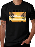 Phuket Sunset Palm Tree Graphic Tee