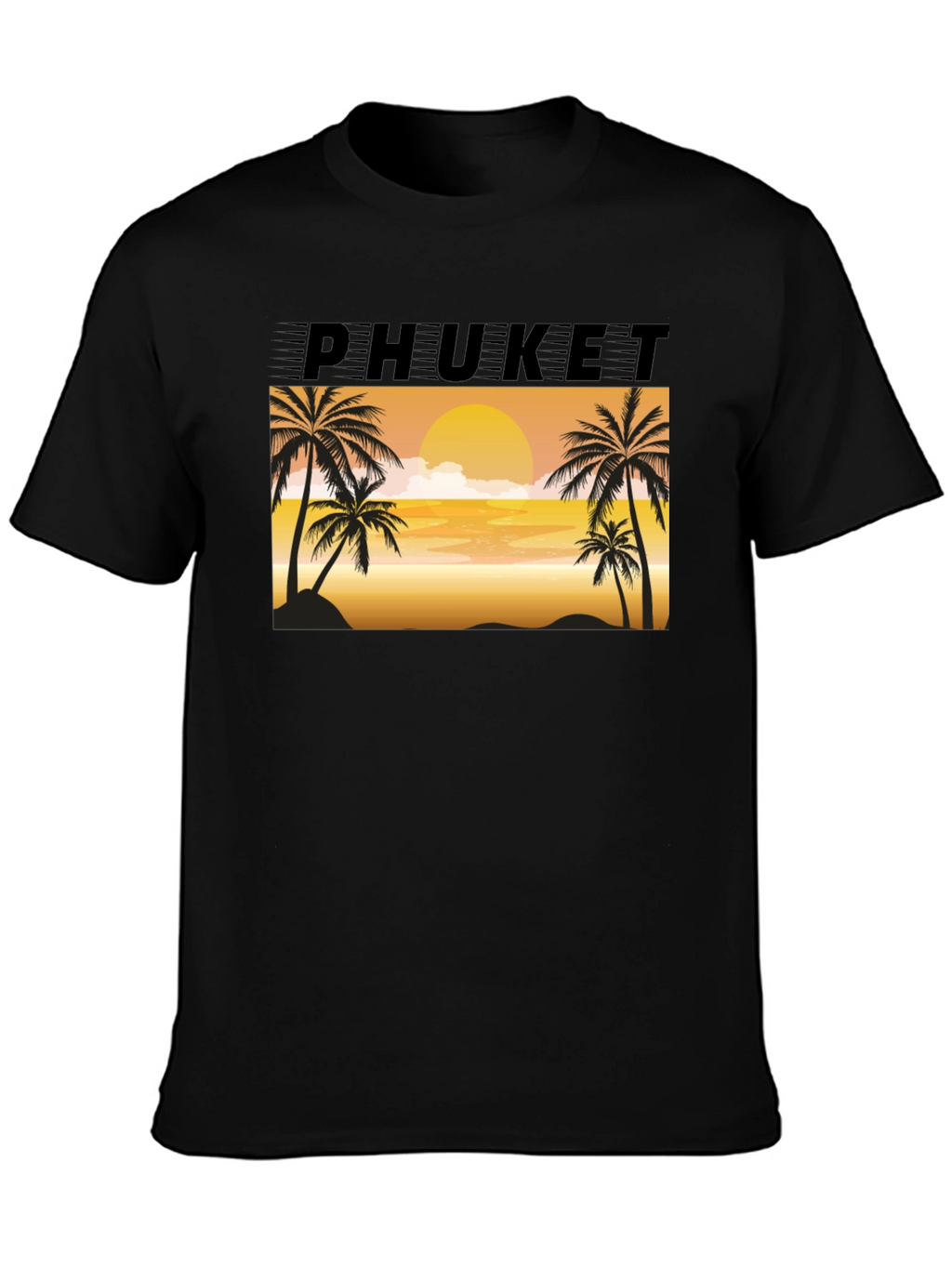 Phuket Sunset Palm Tree Graphic Tee