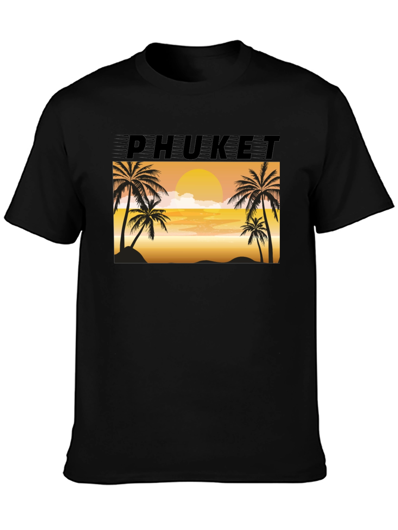 Phuket Sunset Palm Tree Graphic Tee