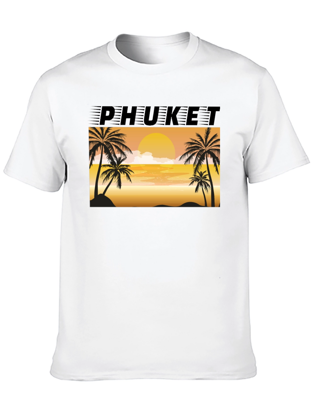 Phuket Sunset Palm Tree Graphic Tee