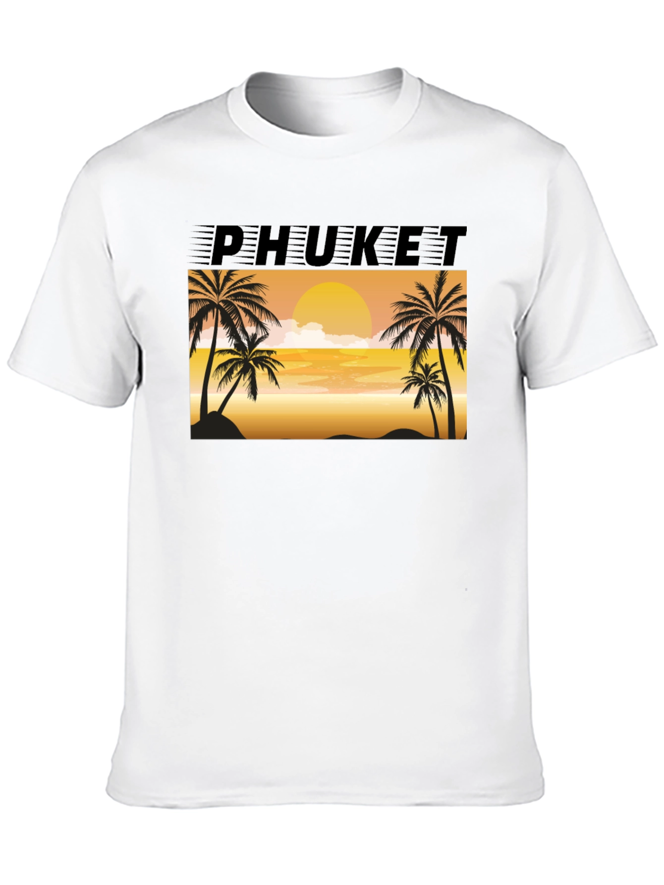 Phuket Sunset Palm Tree Graphic Tee