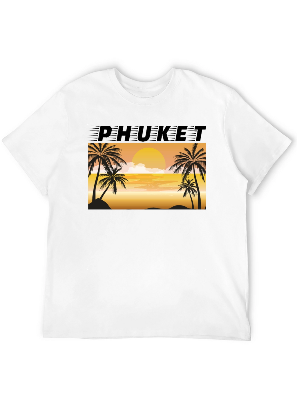 Phuket Sunset Palm Tree Graphic Tee