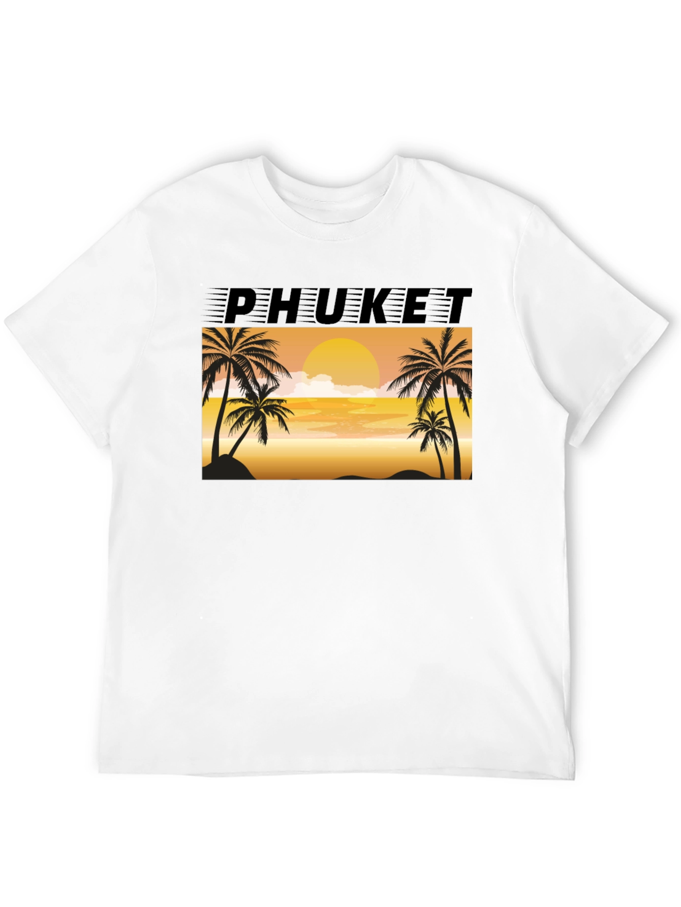 Phuket Sunset Palm Tree Graphic Tee