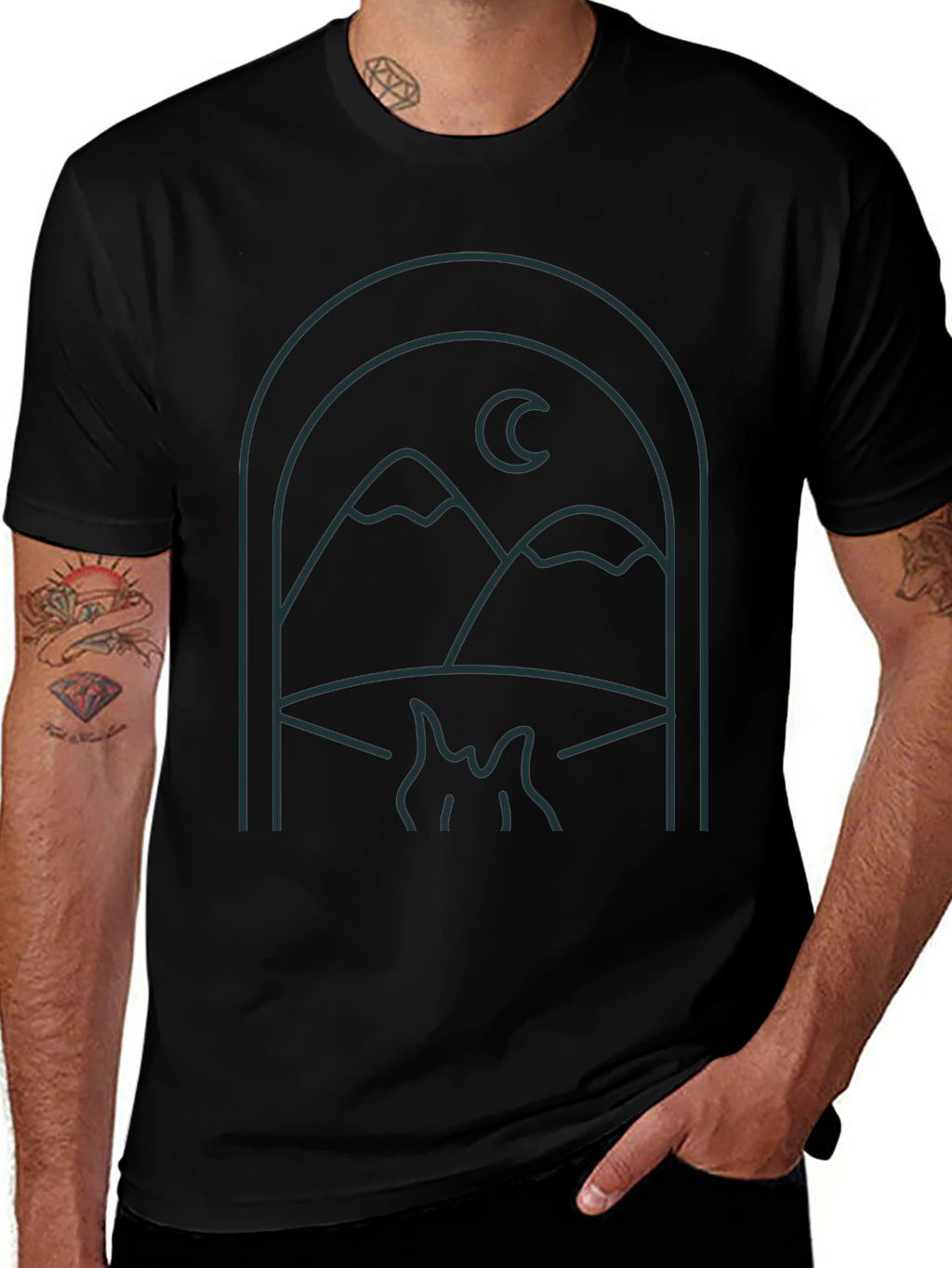 Mountains & Moon Graphic T-Shirt