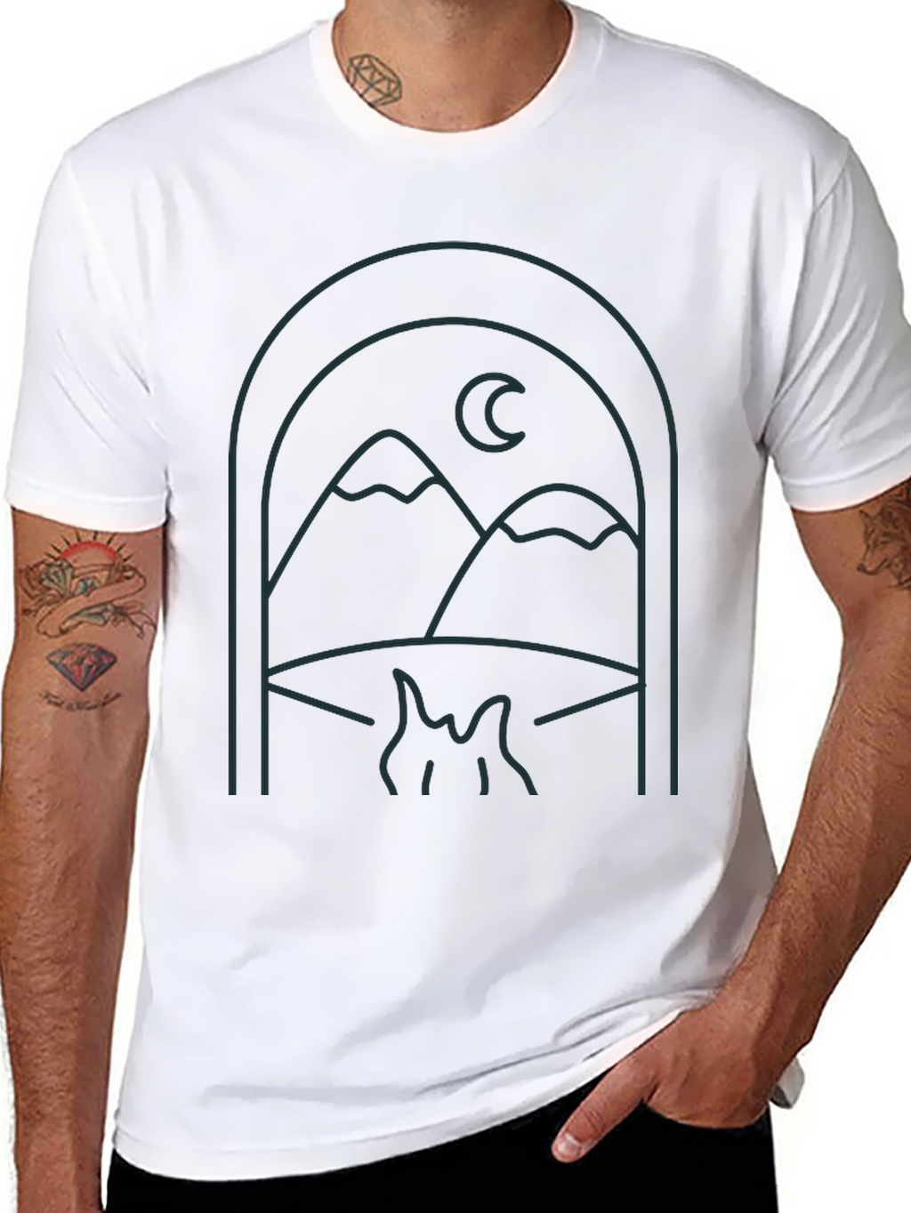 Mountains & Moon Graphic T-Shirt