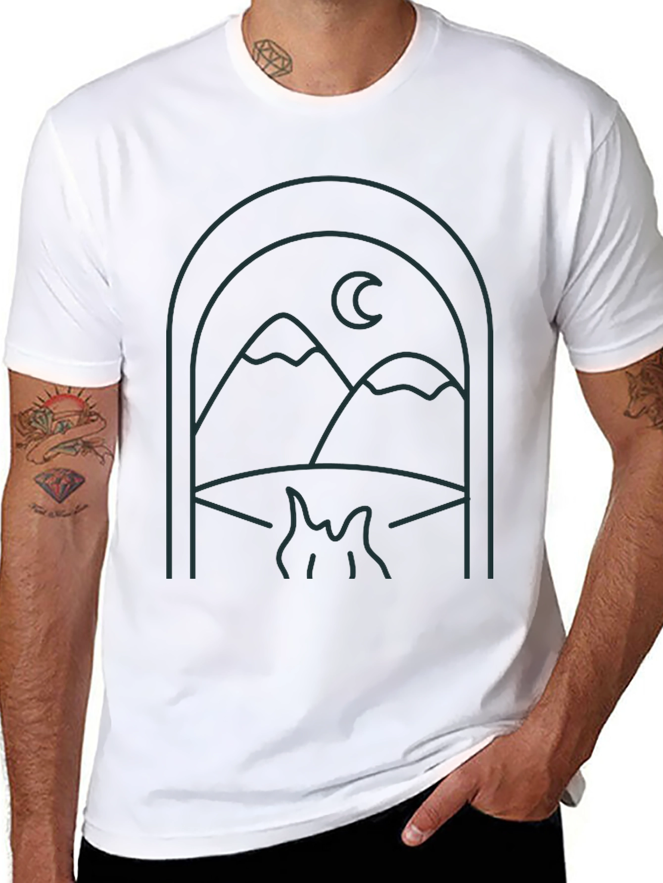 Mountains & Moon Graphic T-Shirt