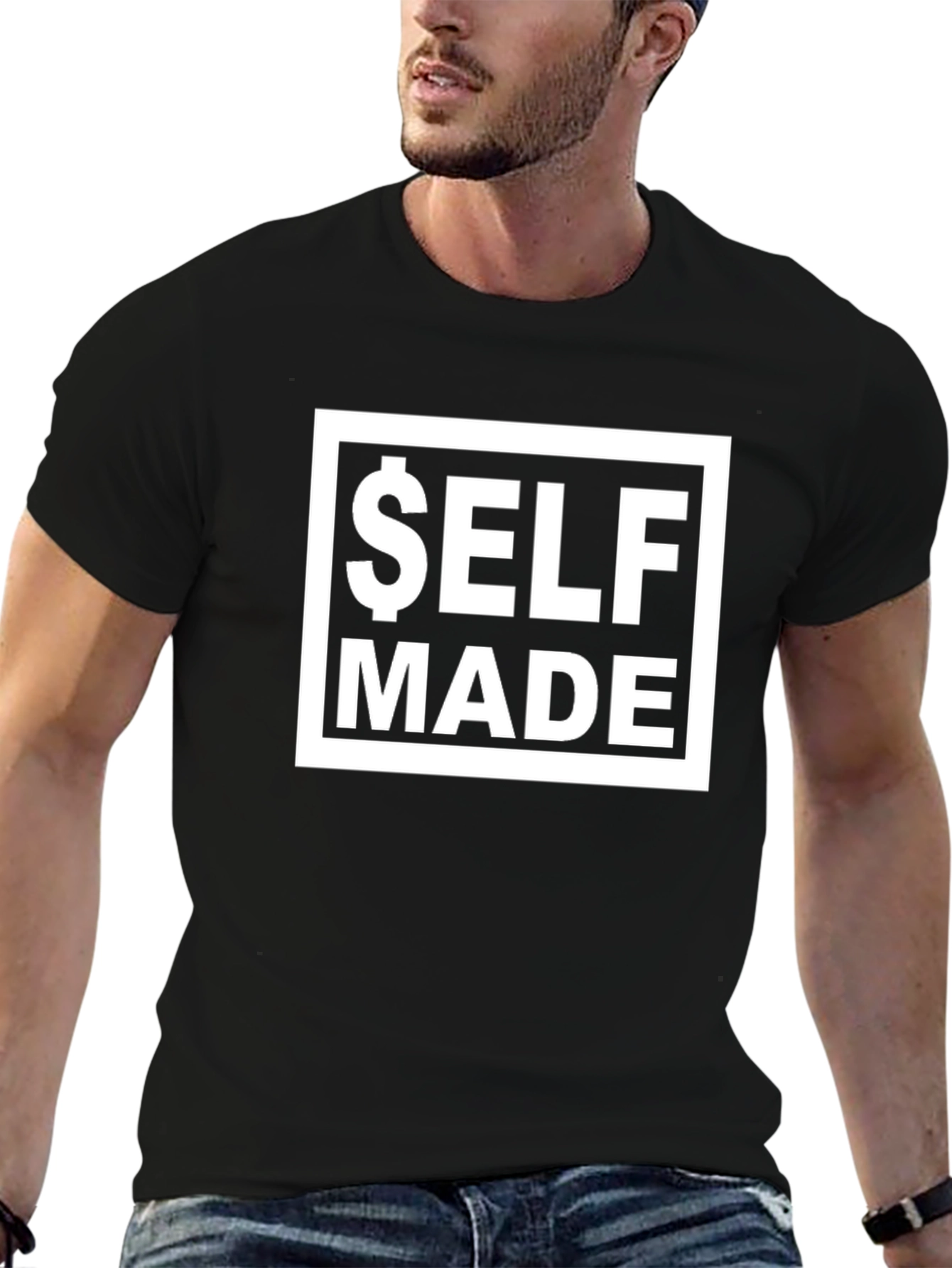 Self Made Black T-Shirt - Motivational Tee