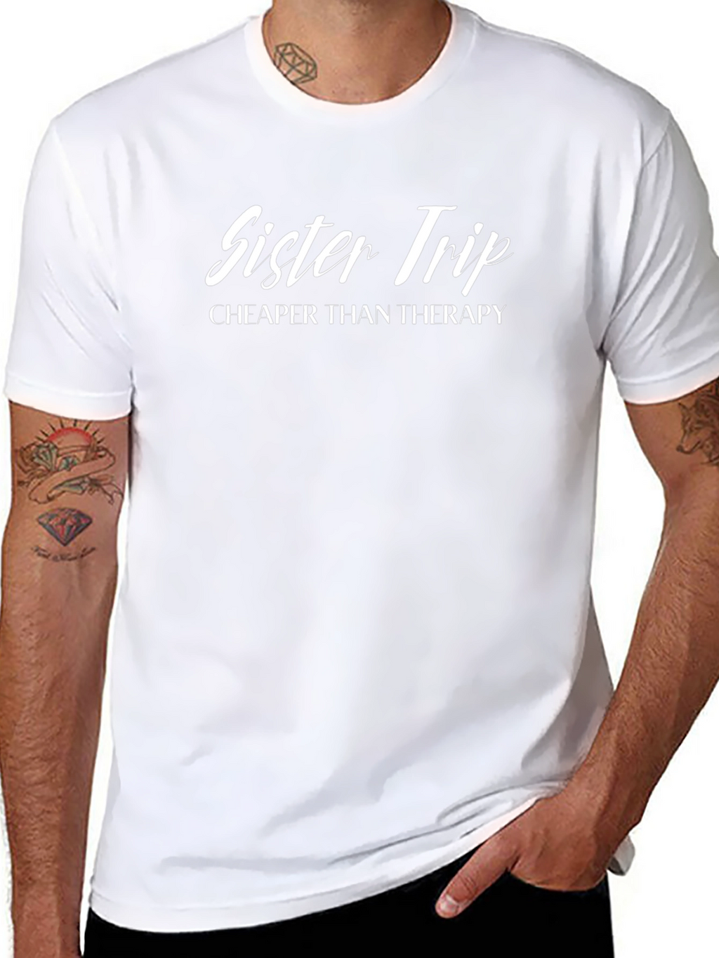 Sister Trip Cheaper Than Therapy Black T-Shirt