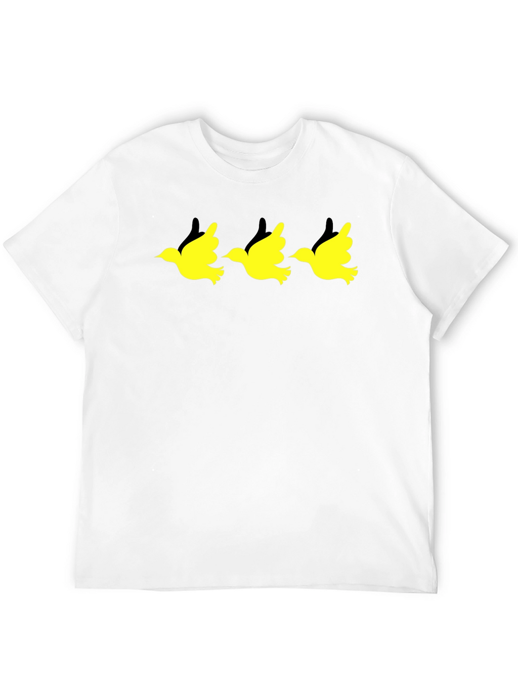 Black T-Shirt with Yellow Bird Graphic