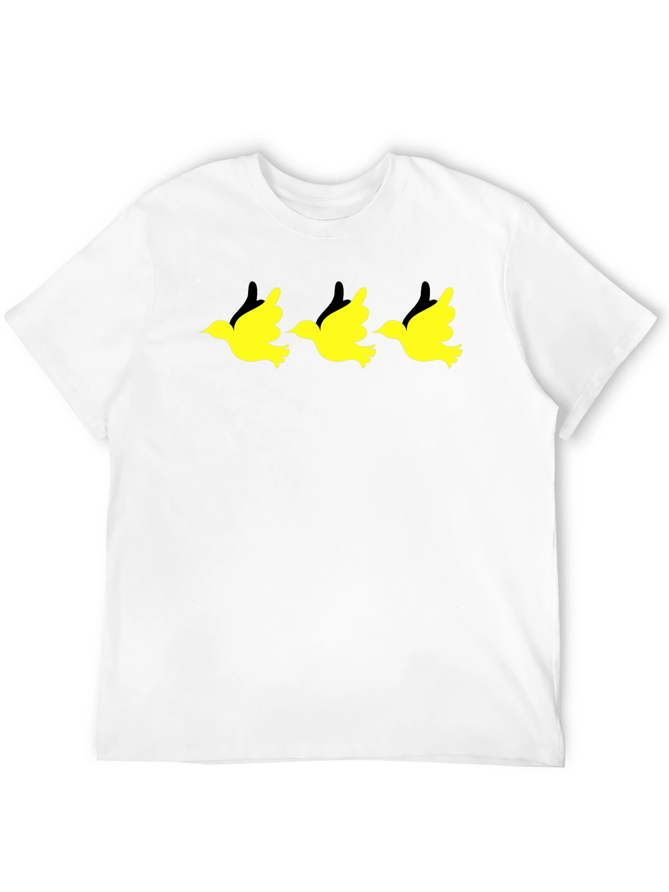 Black T-Shirt with Yellow Bird Graphic