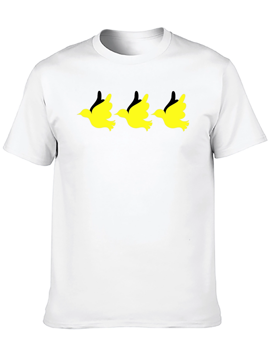 Black T-Shirt with Yellow Bird Graphic