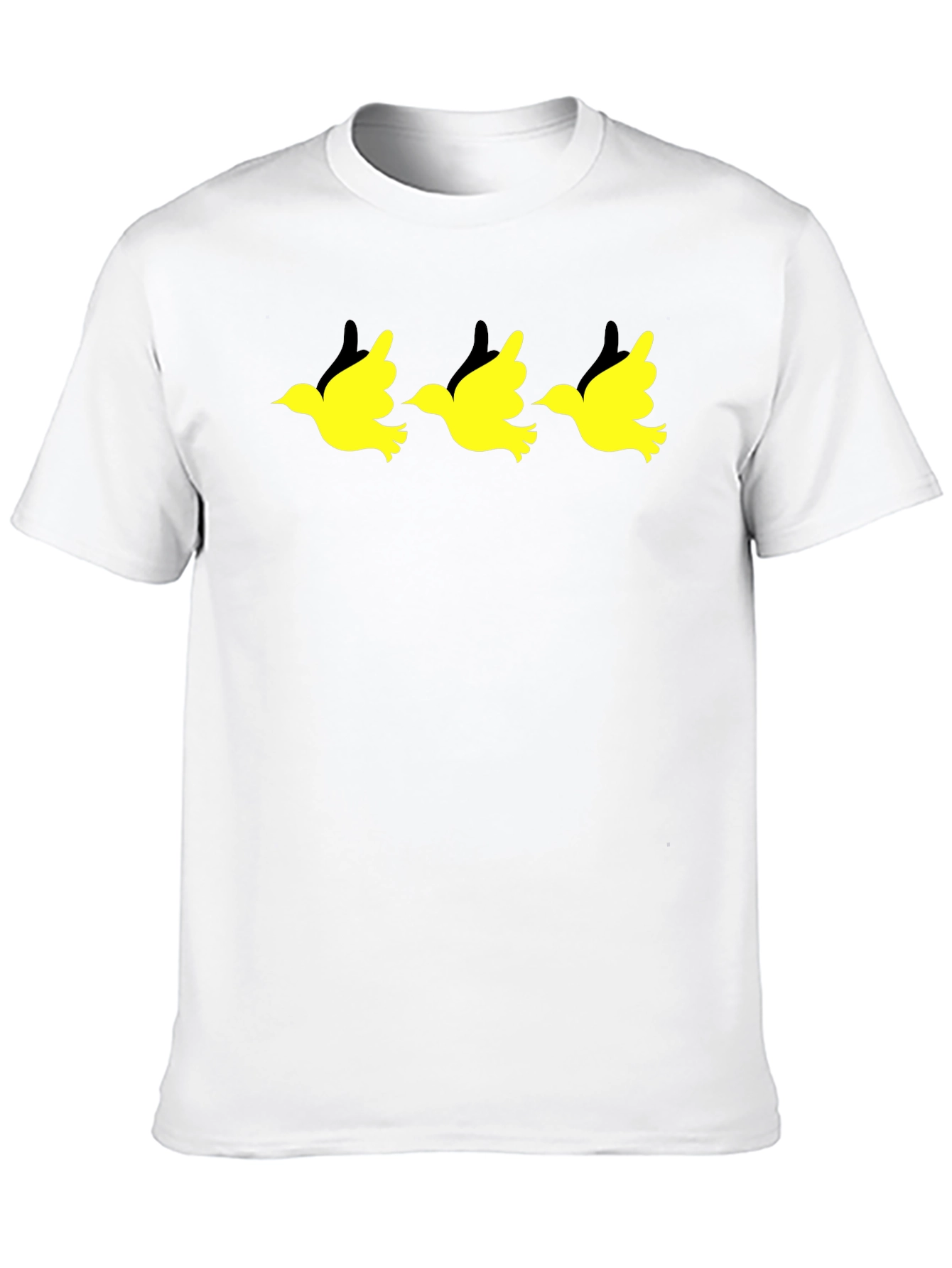 Black T-Shirt with Yellow Bird Graphic